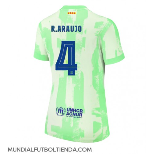 Camiseta Barcelona Ronald Araujo #4 Tercera Equipación Replica 2024-25 para mujer mangas cortas